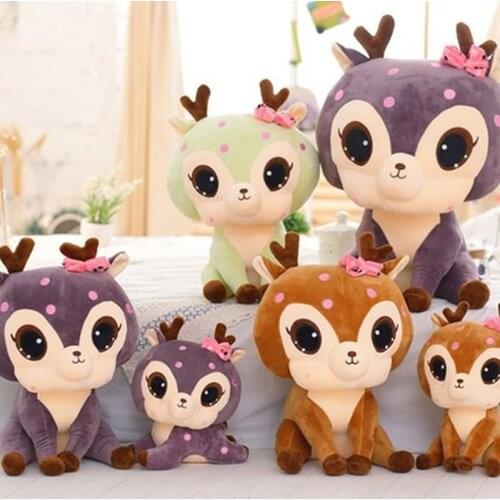 Cute Sika Deer Plush Toy Cartoon Giraffe Deer Doll Stuffed Animals Childrens Dolls Girls Birthday Holiday Gift