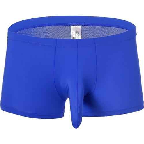 Sexy Gay Underwear Men Boxers Shorts Nylon Elephant Nose Underpants Male Breathable Low Waist Panties Cuecas