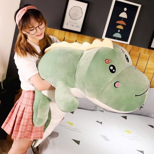 120CM Big Size Long Cute Dinosaur Plush Toy Soft Animal Stuffed Doll Boyfriend Cartoon Bed Pillow Kids Girl Birthday Gift