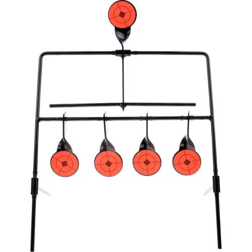 5 Targets Self Resetting Shooting Target Metal Target Stand Set