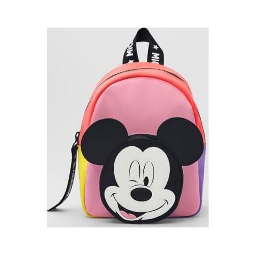Disney New Cartoon School Backpack Candy Color Childrens Backpack Girls Mickey Mouse Decoration Mini Backpack