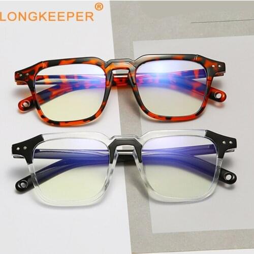 Longkeeper Anti Blue Light Glasses Women New Square Eyeglasses Frame Men Computer Gaming Eyewear Transparent Optical Spectacle