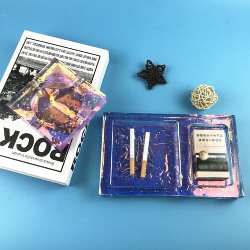 652F Storage Box Epoxy Resin Mold Ashtray Cigarette Case Silicone Mould DIY Crafts Jewelry Organizer Casting Tools