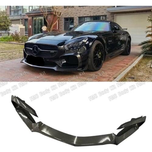 Carbon Fiber Front Bumper Lip Spoiler Splitters Flaps For Mercedes Benz AMG GT AMG GTS AMG GTR Coupe Front Chin Spoiler