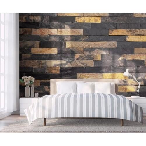 Custom wallpaper black marble brick wall background wall size can be customized wallpaper mural 3d wallpaper wall for