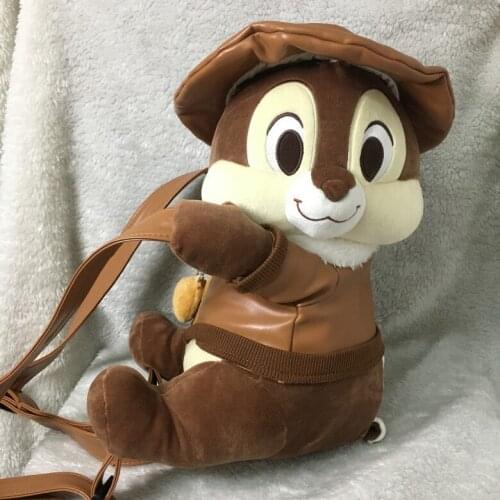 Hot cartoon childrens 3D Chip and Dale chipmunk plush backpack cool plush school bag cosplay bag toy for kids / Adult