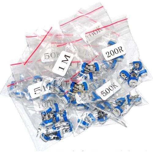 RM065 Potentiometer Adjustable resistor 100/200/500/1K/2K/5K/10K/20K/50K/100K/200K/500K/1M Potentiometer kit 13Type*5pcs=65PCS