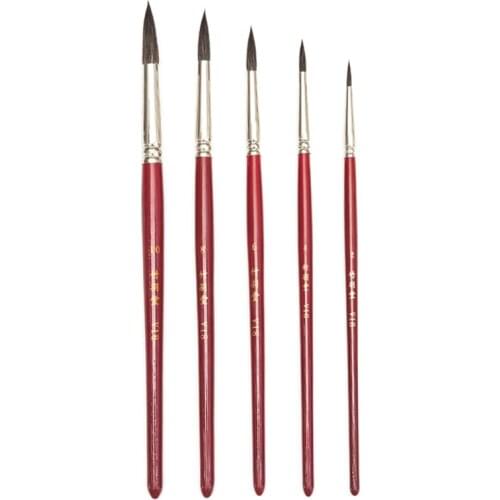 Professional Handle Round Brushes Squirrel Hair Art Painting Brushes for Artistic Watercolor Gouache Wash Mop point ZYTANG V18