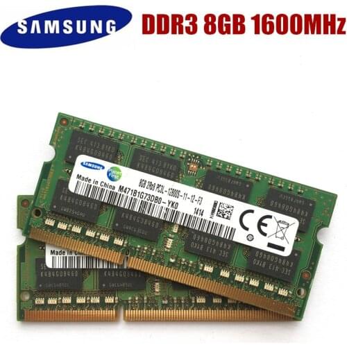 SAMSUNG 8G 2RX8 PC3L 12800S DDR3 8GB 1600Mhz Laptop Memory 8G PC3L 12800S 1600 MHZ Notebook Module SODIMM RAM