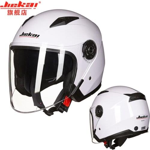 JIEKAI Motorcycle Helmets Electric Bicycle Helmet Open Face Dual Lens Visors Summer Scooter Motorbike Moto Bike Helmet