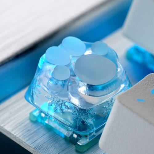 1pc Resin Key cap mechanical keyboards keycap personality design Q Meng 3D printing Transparent Cat Claw keycaps