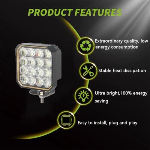 Over-heat protected LED Light 90W 10-30V Flood Beam Off road Led Light Bar 5200LM Waterproof Car-styling Bulb For Car Truck SUV