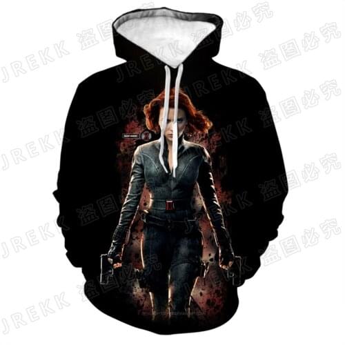 Fashion Men Women Children Sweatshirts Black Widow 3D Print Hoodies Streetwear Pullover Long Sleeve Marvel Coat