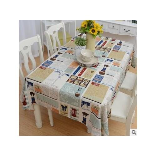 Vintage poster printed table cover decorative table cloth cotton linen tablecloth restaurant
