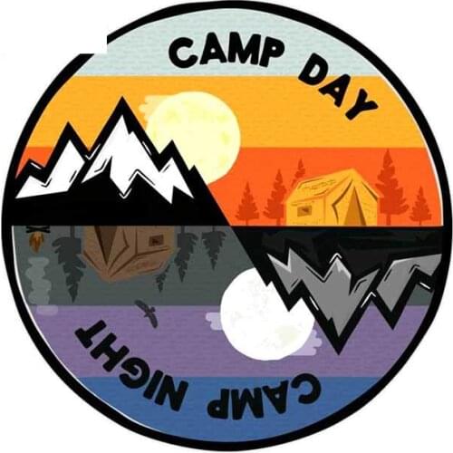 Funny 13cm x 13cm For Camp Day Refrigerator Car Stickers Fine Decal Waterproof 3D Vinyl Material For JDM SUV RV Decoration