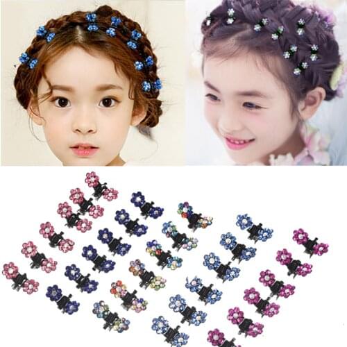 6pcs Children girls Crystal Rhinestone Flower Hair Claw Clips Dress Hairgrip Accessories Hairpins Barrette girl hair accessories