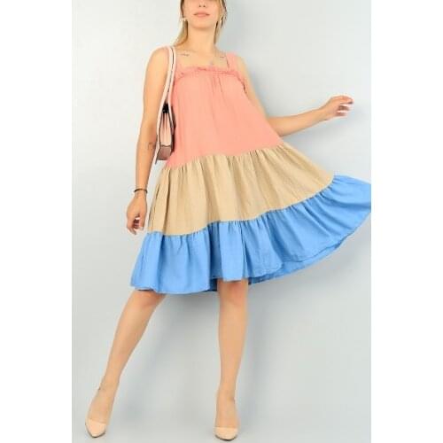 NEW SEASON FASHION SUMMER WOMEN POWDER NEW SEASON DESIGN DRESS 70454