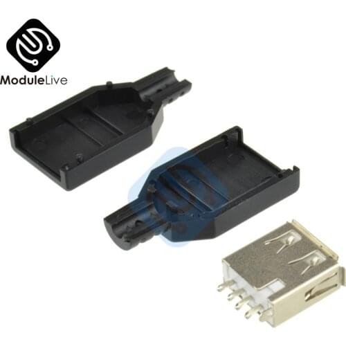 10PCS USB 2.0 Type-A Plug 4-pin Female Adapter Connector jack Plastic Cover