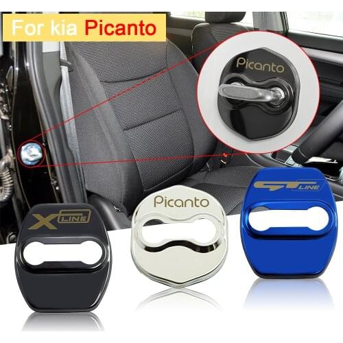 4pcs 3D stainless steel Car Door Lock cover Protect car accessories interior car sticker For kia picanto xline gtline 2012-2020