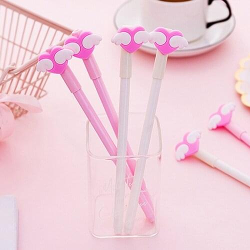 4pcs Creative stationery cute cartoon Pink Angel Love Black neutral pen student supplies examination pen