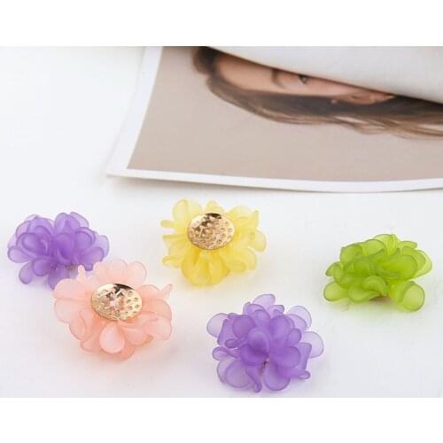 4pcs Korean Style Cute Transparent Acrylic Flower Earrings For Women New Fashion Sweet Earrings elegant DIY jewelry Accessories