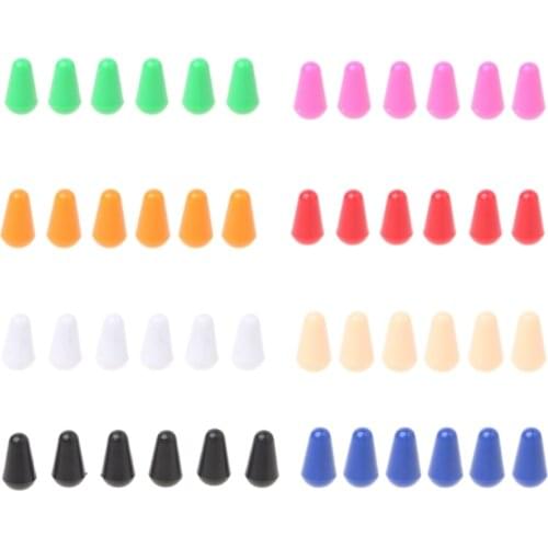 6pcs Plastic Electric Guitar 3/5 Way Switch Knobs Tip Cap Buttons Replacement