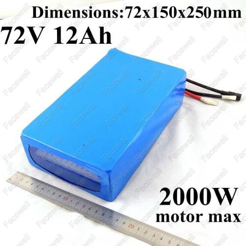 72v electric motor battery 72v 12ah lithium battery pack 72v li-ion 1000w 2000w for electric golf cart wheelchair + charger