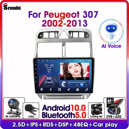 Android 9.0 2 Din Car Radio For Peugeot 307 2002-2013 4G+64G Multimedia Player 4G NET 8 Core GPS Split Screen Floating window