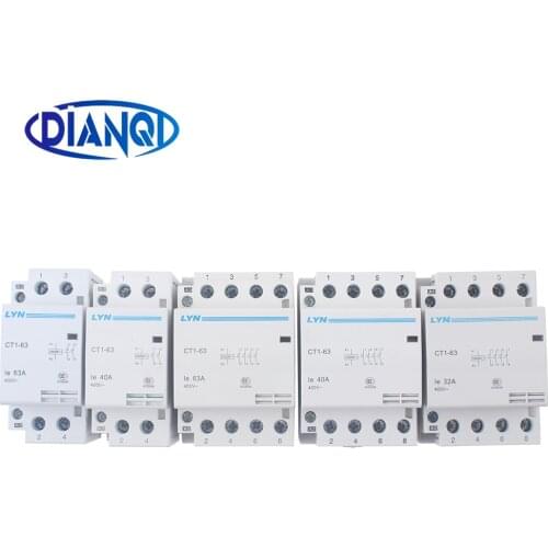 Auxiliar de partida KOHTAKTOP CT1-25 16A 25A 20A 2P 2NO 4P 4NO CT1-63 32A 40A 63A 230v 50or60HZ Din rail Household AC Contactor