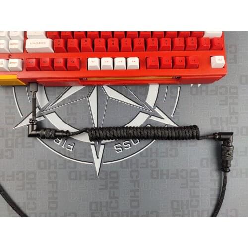FBB Cables Manually Customized Red and Black Aviation Plug-in Customized Keyboard Cable Keycap Data Separation Cable Type C