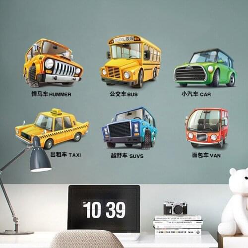 Car children cartoon stickers PVC material waterproof removable for childrens room kindergarten wall decoration stickers