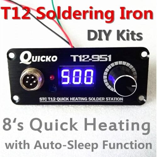 QUICKO LED Electric Unit Digital Soldering Iron Station Temperature Controller DIY Kits usefor HAKKO T12 Handle vibration switch