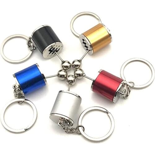 Zinc Alloy Six Speed Removable Transmission Gear Shift Gearshift Knob Gearbox Keychain Keyring Key Chain Mini Car Truck Keyfob