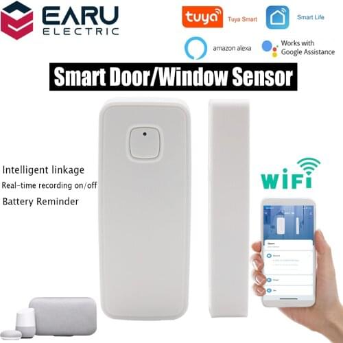 TUYA Smart WiFi Window Gate Door Sensor Open Close Detector App Notification Alert Security Alarm Smart Life Alexa Google Home