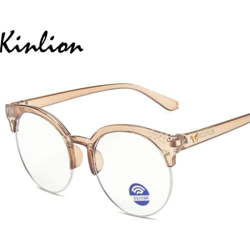 Kids Anti Blue Glasses Frame Girls Boy Round Semi Rimless Computer Eyeglasses Vintage Half Frame Children Baby Oculos Gafas 2020