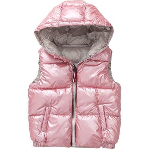Kids Waistcoat Children Winter Outerwear Coats Kids Clothes Warm Hooded Cotton Baby Boys Girls Vest 3 4 6 8 10 Years Waistcoat