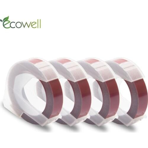 Ecowell 4pcs 9MM for Dymo 3D Embossing Label for Dymo 1610 1880 154000, 814580, 20008CP, 1741205,1540, 1755,12965 Label Printer