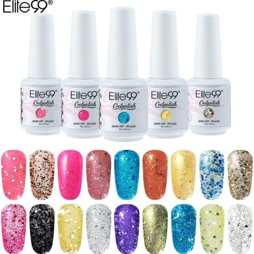 Elite99 8ml Diamond Glitter Gel Nail Varnish Shining Glitter UV Gel Nail Paint Polish Soak Off Nail Art Manicure Gel For Nail