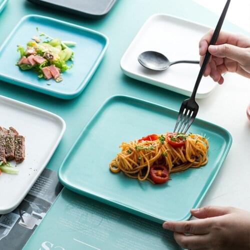 Square ceramic plate 6.5 inch household steak kitchen kitchen utensils dessert salad pasta dish
