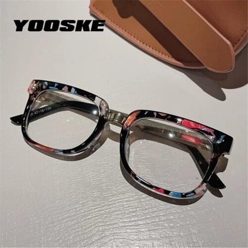 YOOSKE New Square Glasses Women Metal Frames Men Vintage Eyeglasses Frame for Female Optical Computer Spectacles
