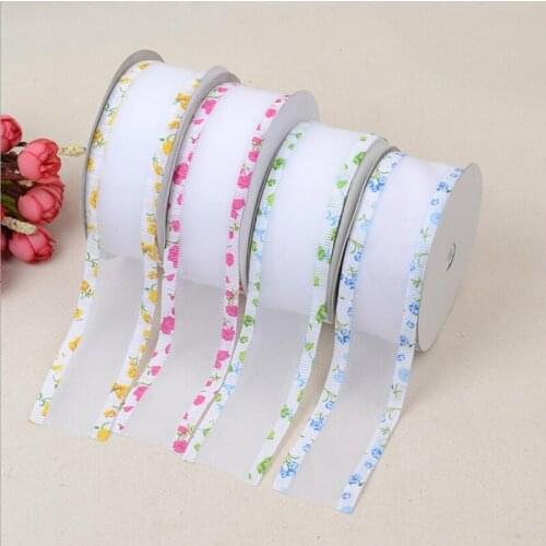 20yards/lot) 38mm Covered Floral Organza Ribbon DIY Bow Craft Card Gifts Wrapping Grosgrain Lace Ribbons