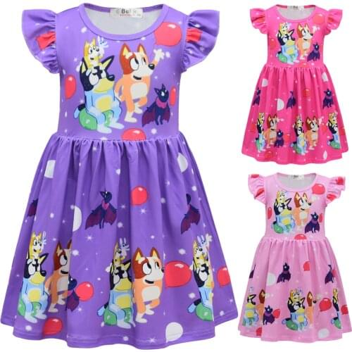 Summer Baby Girl Princess Dress Cartoon Print Clothes Children Clothes Wedding Birthday Party Dress
