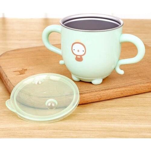 Multifunction Big Ears Cup for Baby Water Bottle Anti-drop Double Handle Cup Candy Color Milk Coffee Mug Drinking Cup