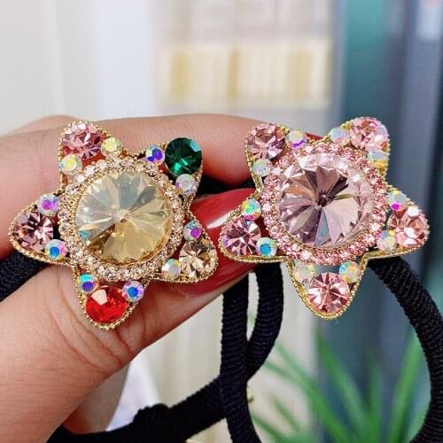 Fashion Crystal Star Elastic Hair Bands Rhinestone Luxury Jewelry Korean Hairbands Headpiece Women Girls Hair Accessories Gifts