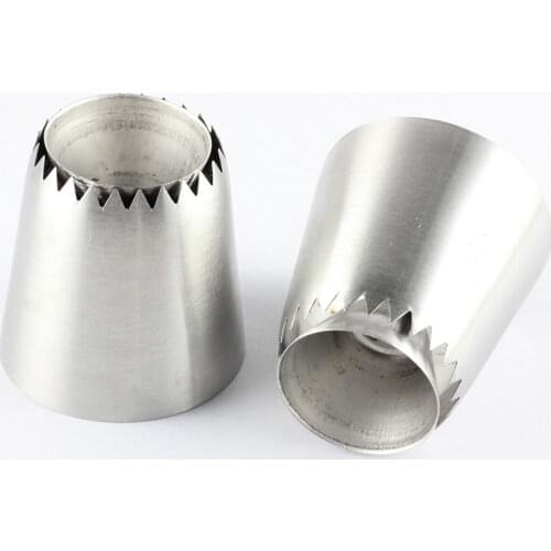 Large Sultan tube 2Pcs Pastry Russian Tip Stainlessl Steel Piping Nozzles Icing Cupcake Icing Piping Nozzles Cake Baking Tools