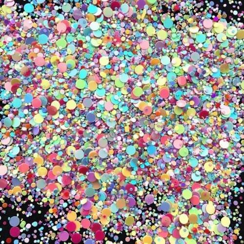 Multi Size Mix Color 2000pcs Flat Dot Shape PVC Loose Sequins Paillettes DIY Nails Art Manicure/Wedding Decoration Accessories