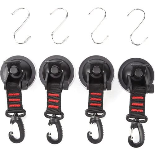 4pcs Outdoor Suction Cup Anchor Securing Hook Tie Down Camping Tarp As Car Side Awning Pool Tarps Tents Securing Hook Universal