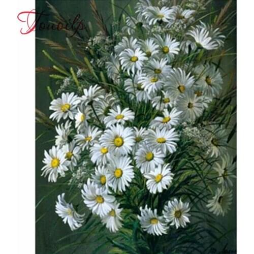 Full drill 5d diamond embroidery painting cross stitch Daisy Flowers pictures of rhinestone handicraft decoration mosaic
