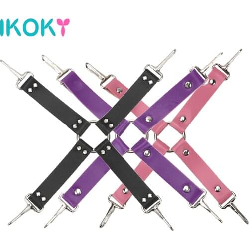 IKOKY SM Bondage Straps PU Handcuff Ankle Cuffs Restrain Adult Games Sex Toys for Couples Sex Products Erotic Flirting