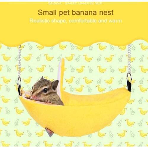 Hamster Hanging House Hammock Cage Sleeping Nest Pet Bed Rat Hamster Toys Cage Swing Pet Banana design Small Animals
